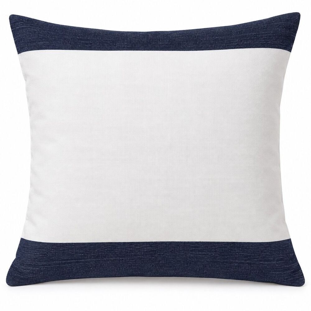 Ralph Lauren Home Navy & White Cotton European Pillow Sham